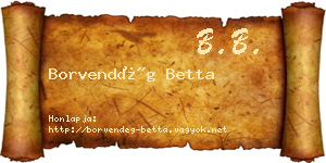Borvendég Betta névjegykártya
